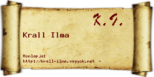 Krall Ilma névjegykártya